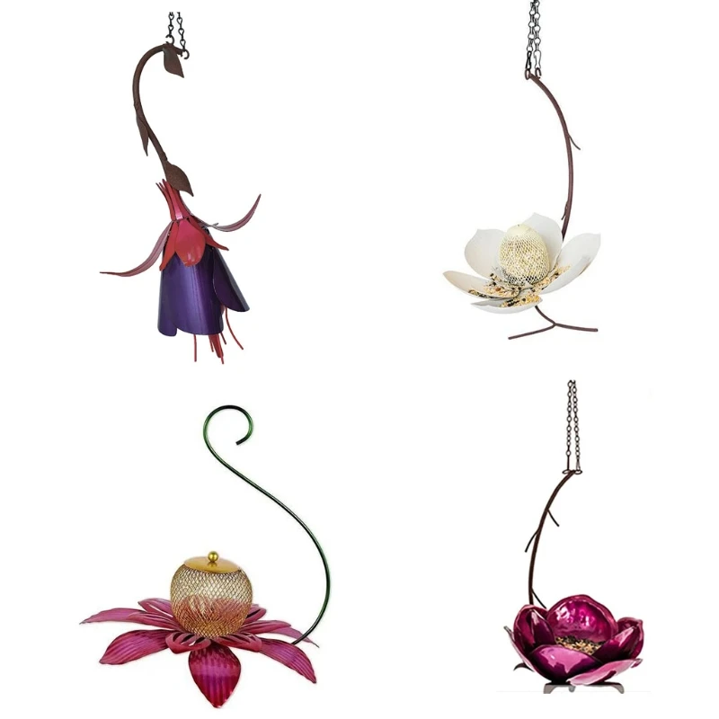 

Elegant Flower Hanging Hummingbird Feeder Drinker Outside Decoration Birds Water Food Dispenser Outdoor Feeding Food