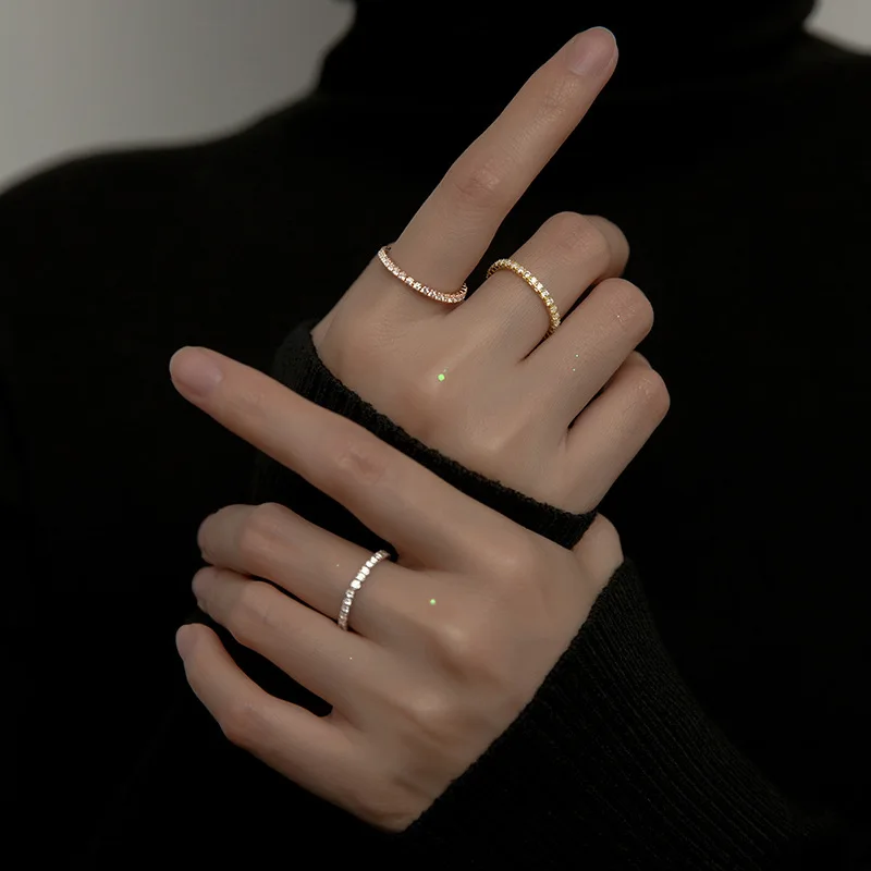 

Green Purple 925 Silver Rings Natural Zircon Minimalism Birthday Gift Haut Femme Anillos Rings for Women Jewelry