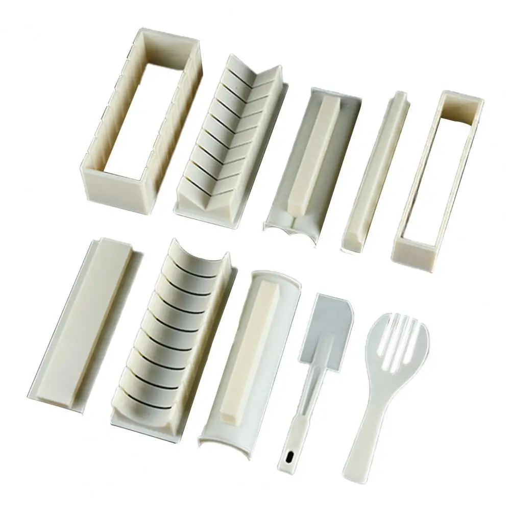 

Набор оборудования для приготовления суши, 10 шт./компл., японские рисовые шарики, форма для кексов, многофункциональные инструменты для приг...