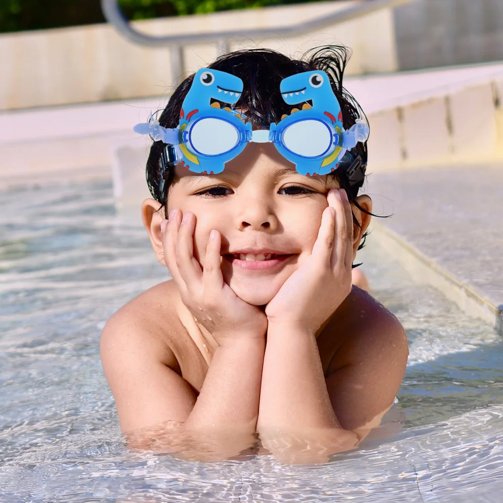 

1Pc Animal Shaped Swimming Goggles Waterproof Anti-fog Swimming Glasses (Blue)