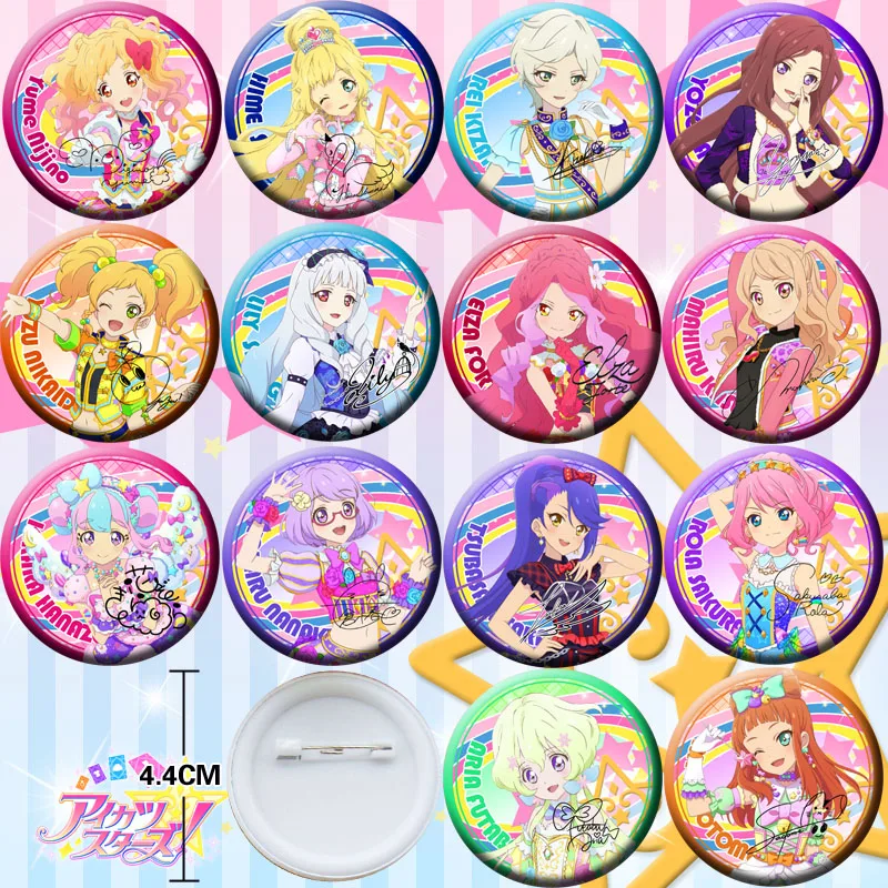 

14 шт. «Aikatsu! Звезды Nijino Yume Sakuraba Рола шапочки собирать рюкзак сумки 44 мм значок брошь на кнопке сувенир Косплэй подарок