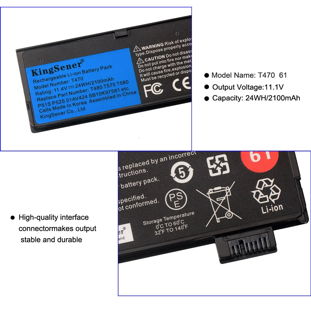 kingsener 10 8v 6600mah new laptop battery for lenovo thinkpad t470 t480 t570 t580 p51s p52s 01av427 01av423 sb10k97580 61 free global shipping