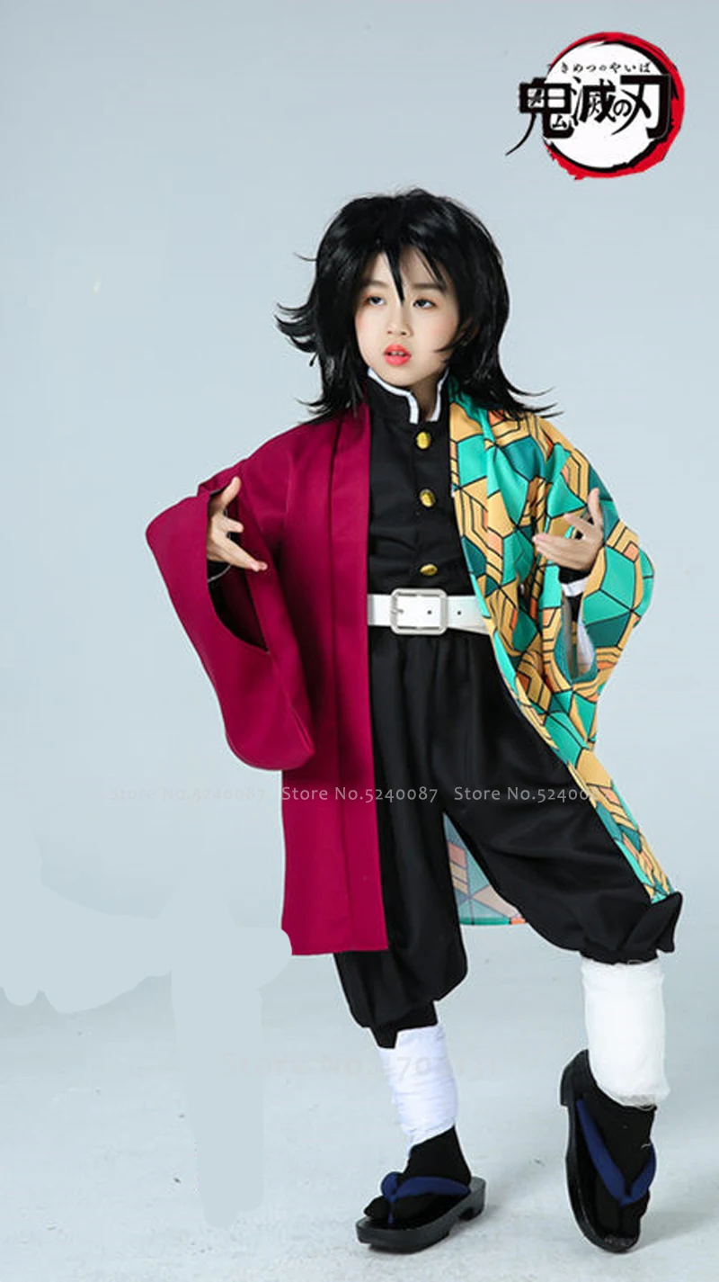 Kimetsu без Yaiba Униформа Cos Детская короткая футболка с героями из японского аниме