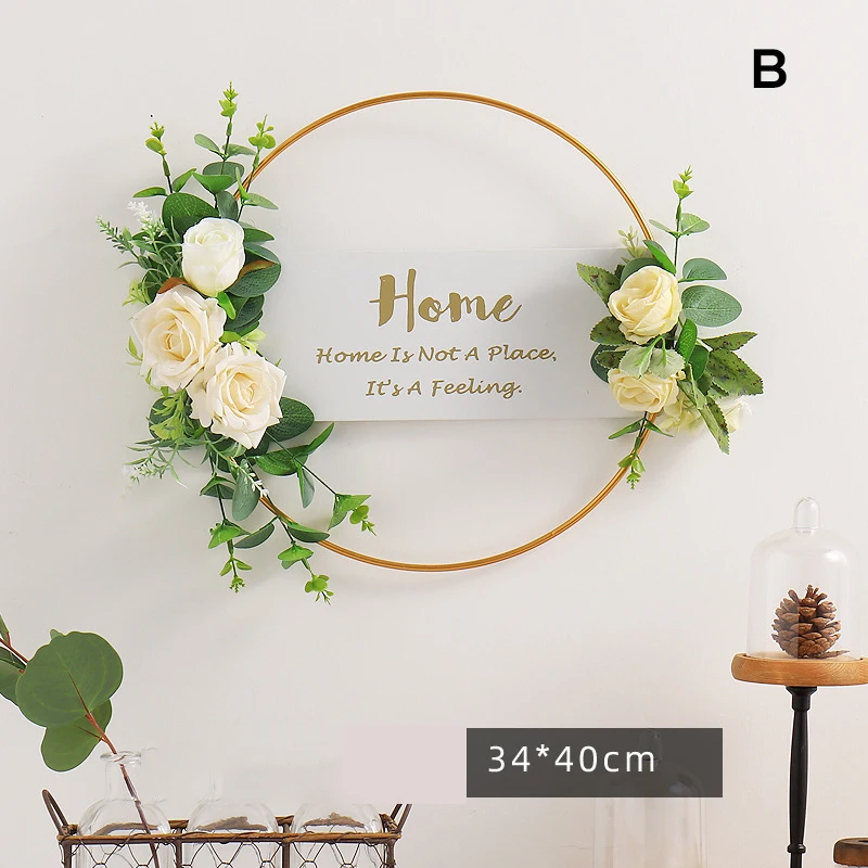 

Искусственное настенное украшение, красивый цветок, кольцо-держатель, гирлянда, декор для свадебной двери, Настенный декор FP8