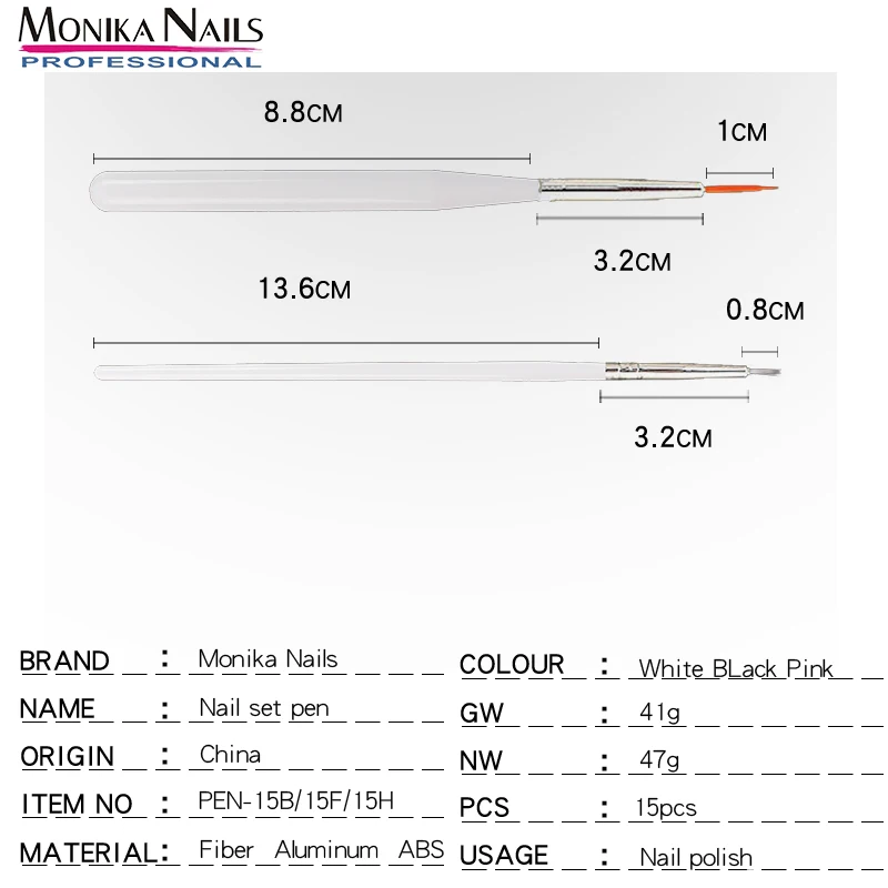 Набор акриловых гелевых кистей для ногтей плоская кисть рисования с кристаллами