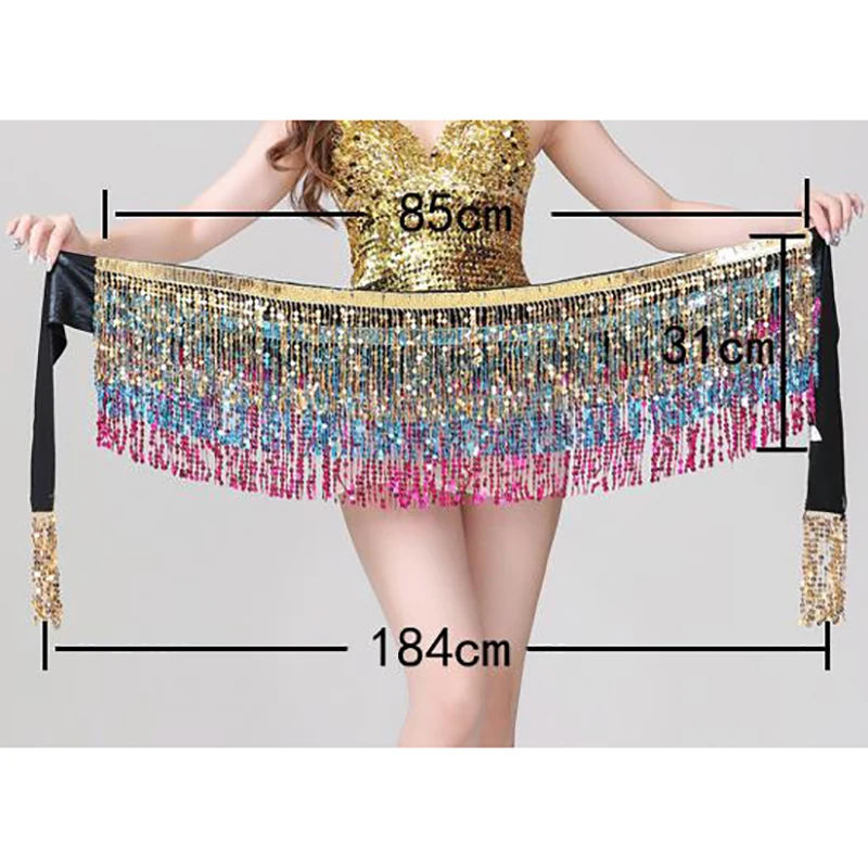 Женская Блестящая мини-юбка с бахромой и блестками регулируемыми бретельками