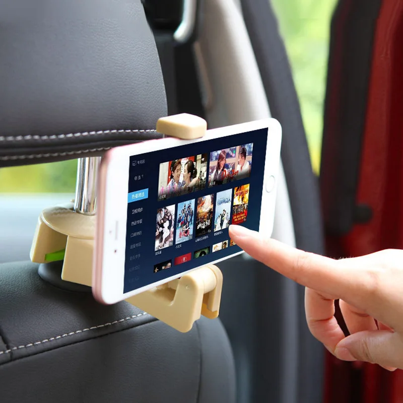 

Car Headrest Hook with Phone Holder Seat Back Hanger for Bag Handbag Purse Grocery Cloth Foldble Clips Auto Styling Accessories