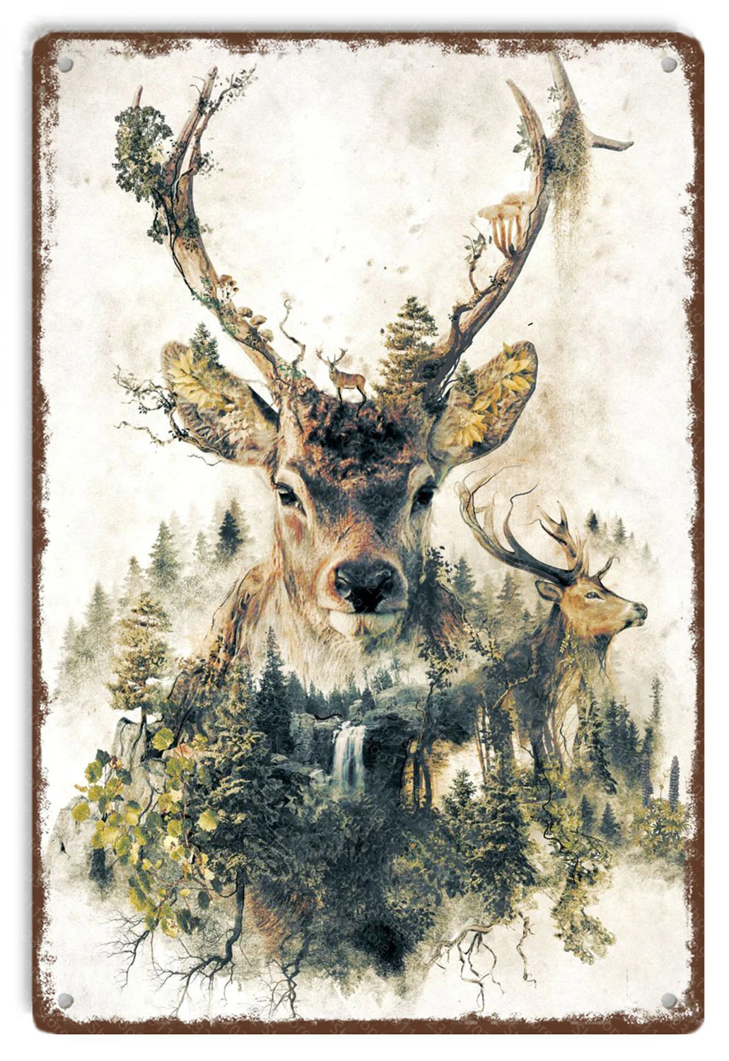 

Nature and Animal Tin Sign Vintage Metal Plate Sign Bar Man Cave Decorative for Home Bar Pub Club Man Cave Wall Decor