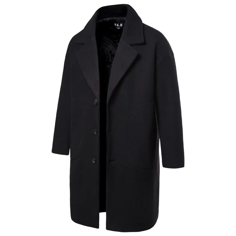 Мужское теплое пальто в деловом стиле стильная мужская шерстяная куртка парка |