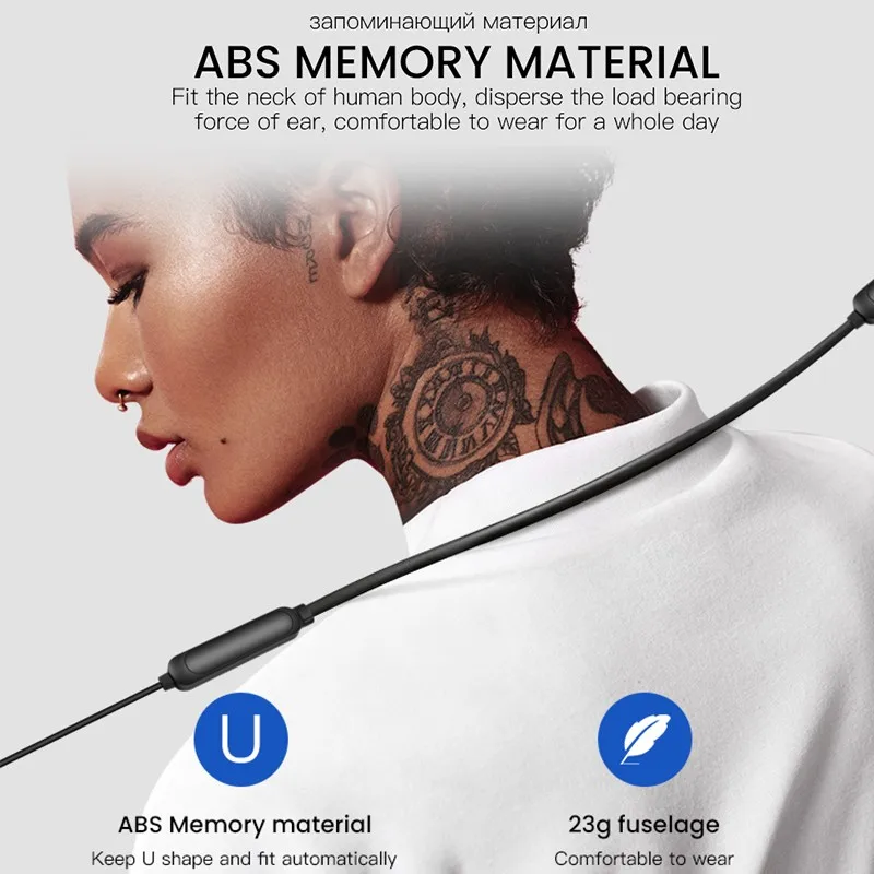 

G02 Bluetooth Earphone Wireless Headphones Dual Drivers Stereo Magnetic Neckband Sport Earphone for Phone with mic 5.0