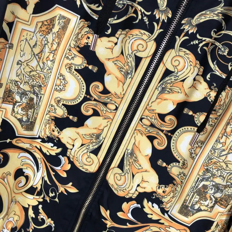 

AELESEEN Runway Fashion Women/Men Coat Autumn Winter Yellow Flower Print Casual Holiday Party Plus Size Jacket Streetwear