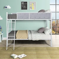 upholstered twin over twin bunk bed frame home children bedroom furniture