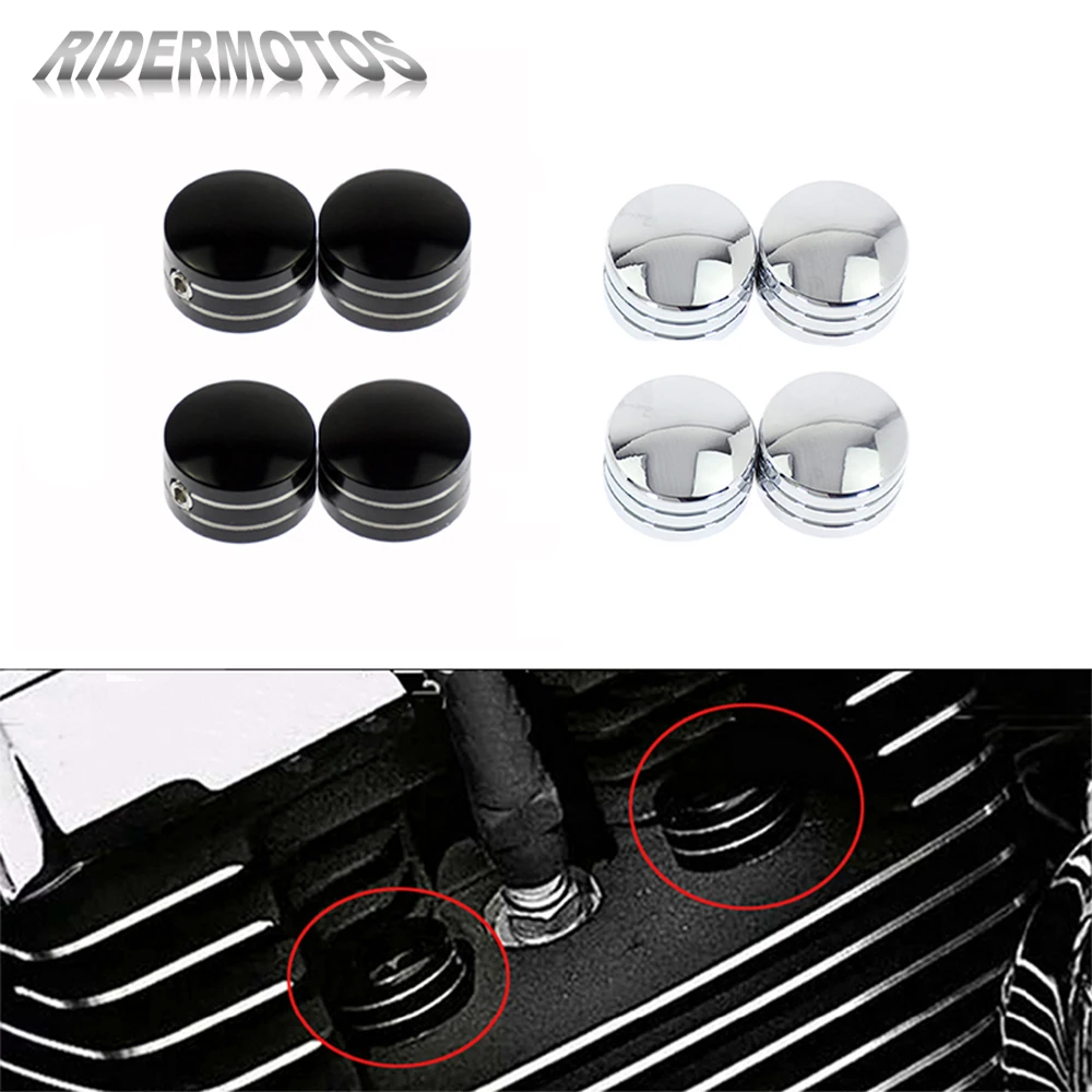 4xмотоциклетная Свеча зажигания головка болта Крышка черный/хром для Harley Twin Cam