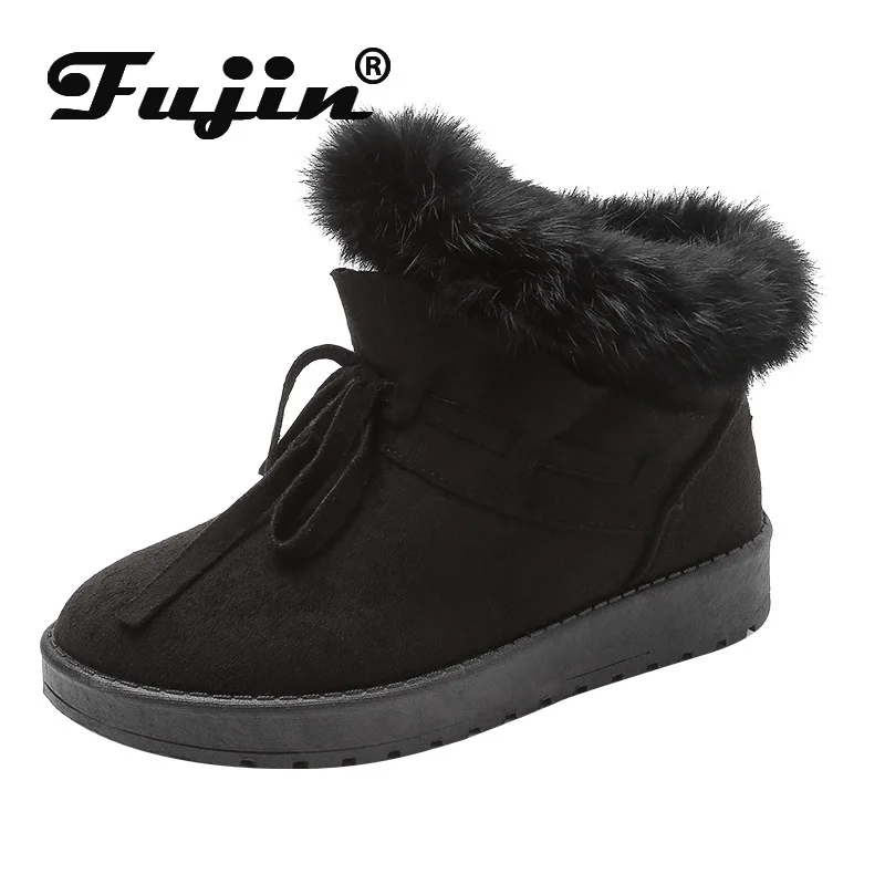 Fujin/новые зимние сапоги Женские короткие трубы Женская обувь для учащихся Зимняя