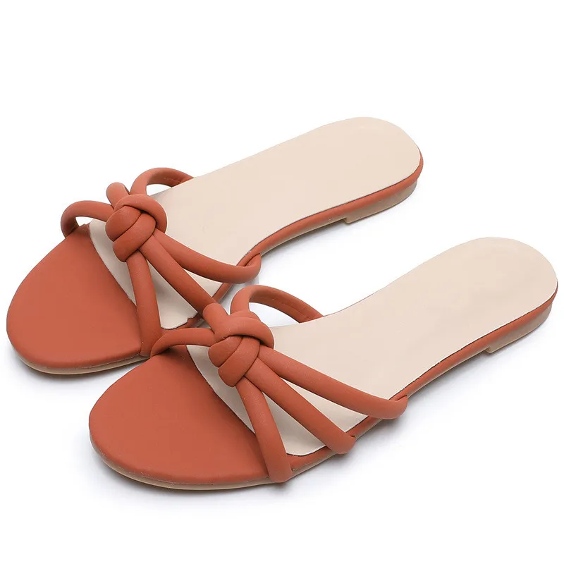 

YAERNIon sale big size 42 comfortable flat sole vacation slides summer sandal slippers women shoes woman