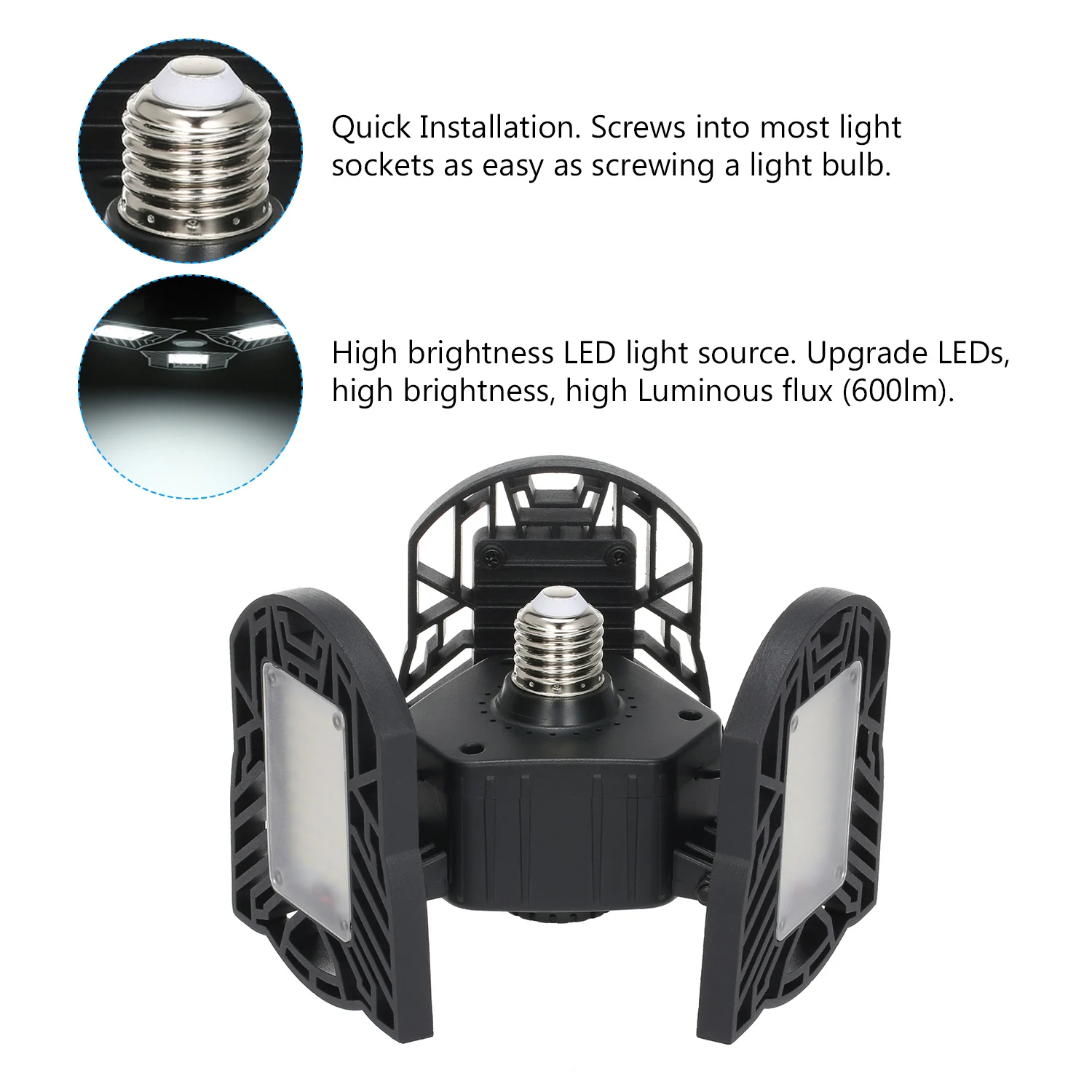 LED Garage Parking Light AC85-265V 6000lm Deformable Lamp Foldable E27 / E26 Bulb Interface for Indoor Lighting | Лампы и освещение