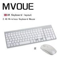 2 4g wireless thin keyboard and mouse uk keyboard layout usb slim with numeric keypad compatible with mac windows