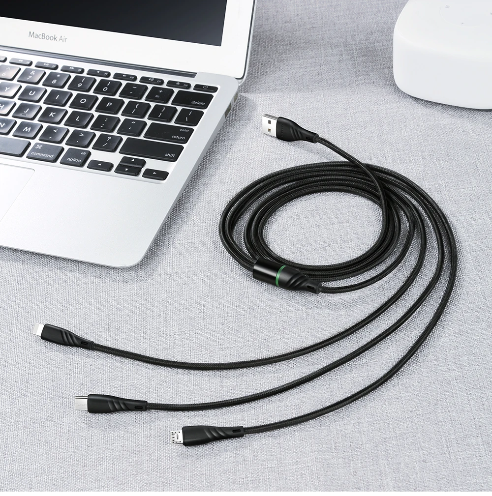 Mcdodo USB кабель 3 в 1 быстрая зарядка 3A для мобильного телефона Micro usb type C кабель зарядного устройства для iPhone XR XS Max X huawei шнур для передачи данных