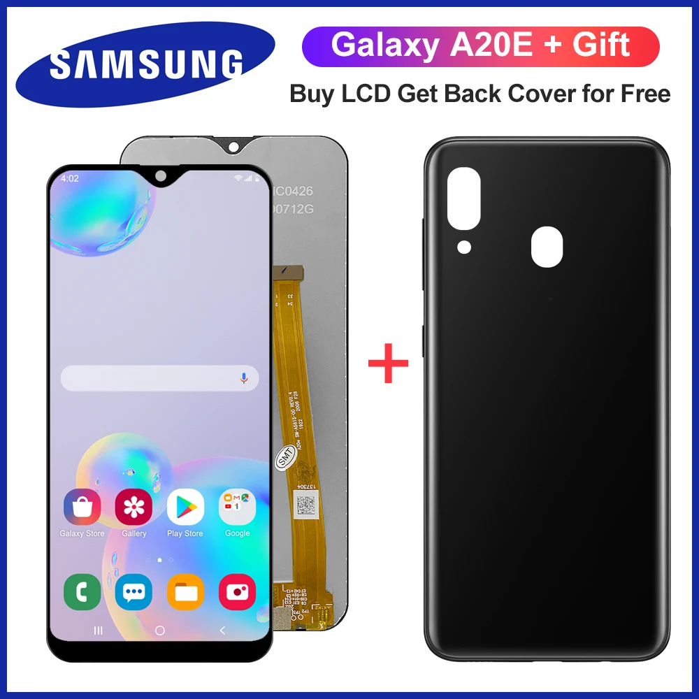 

ЖК-дисплей 5,8 ''для Samsung Galaxy A20e с рамкой, сенсорный экран с дигитайзером для A20E, A202, A202F, A202DS, дисплей с задней крышкой