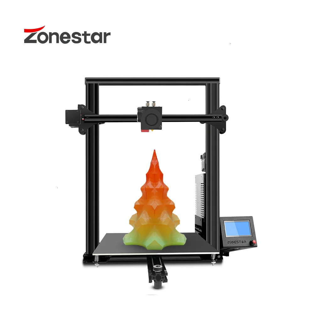 Billig ZONESTAR Z5X Serie Große Hohe Präzision Auflösung Ultra Schweigen Einfache Installieren Optional Dual Extrusion Auto Mix Farbe 3D Drucker