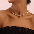 Ожерелье с имитацией жемчуга и бусинами для женщин, разноцветные ожерелья с бусинами из смолы, женская короткая цепочка до ключицы, модные ювелирные изделия 2021