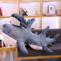 140cm giant big funny soft bite shark plush toy stuffed cute animal reading pillow appease cushion doll gift for children baby