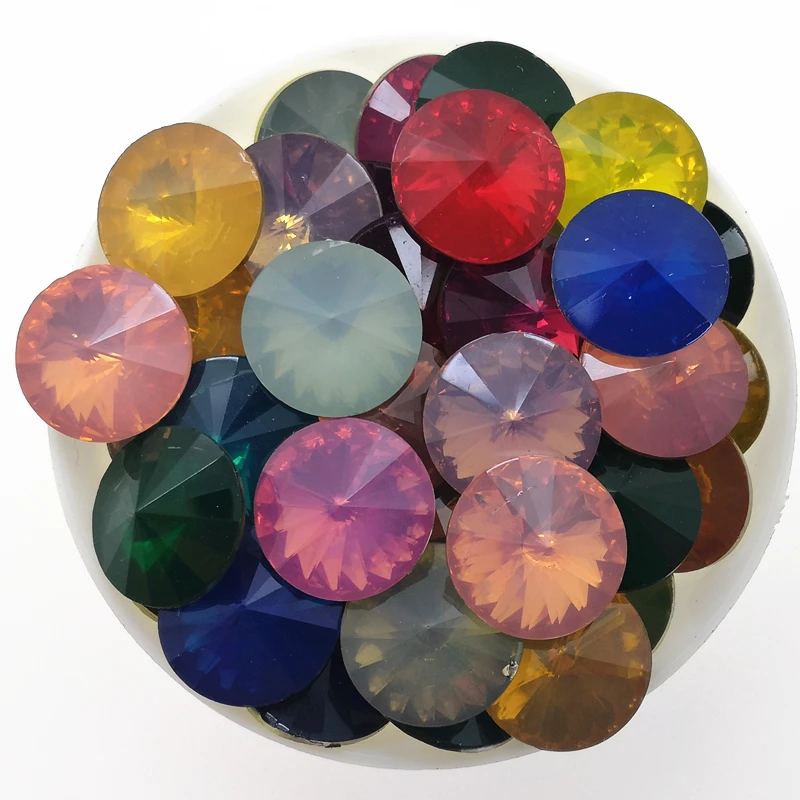 TopStone 100 шт 8,10, 12,14 16 18 мм Смола Опал круглые стразы Rivoli