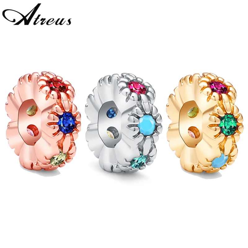 Atreus 5 шт./лот 6 мм Красочные Хрустальные мини бусины из циркона медные круглые с