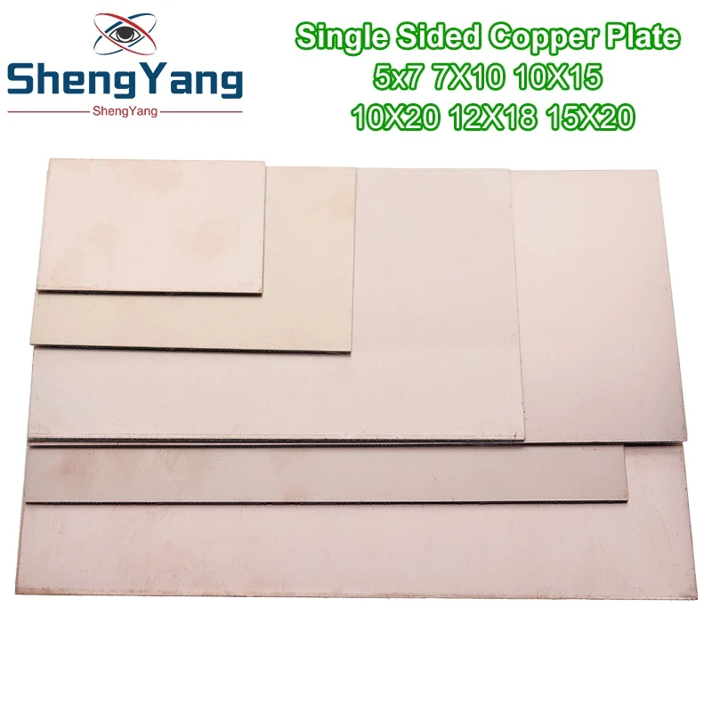 Односторонняя медная плакированная пластина FR4 PCB 5x7 7x10 10x15 10x20 15x20 12x18 набор для