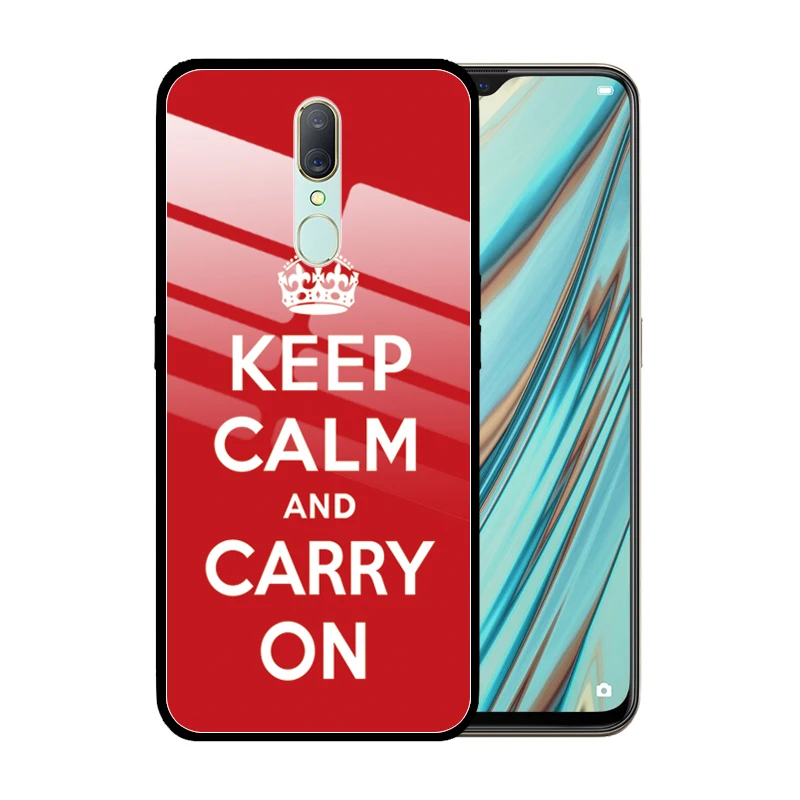 Чехол из закаленного стекла Keep Calm and Carry On для OPPO A9 2020 A91 A31 A8 A5 A3 A1 A83 A77 A59 A7X A57