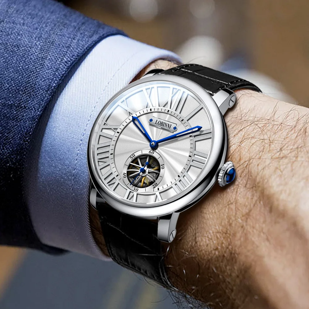 Часы наручные LOBINNI Мужские автоматические роскошные брендовые механические