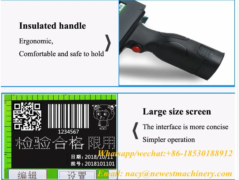 Сенсорный экран 300 dpi ручной принтер Интеллектуальный USB qr-код струйный принтер кодировочная машина для картонной резины Срок годности металла