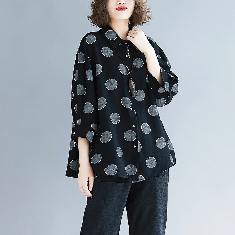 #2809 Сезон весна лето Детская одежда в горошек с рукавами летучая мышь рубашка для