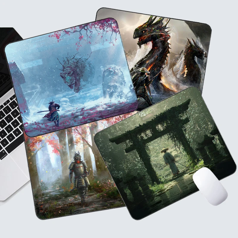 Коврик для мыши Samurai с маской японского воина резиновый нескользящий