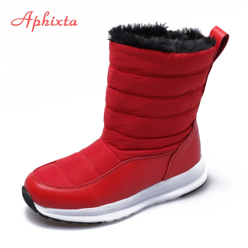 APHIXTA/женские ботинки высокого качества 2019 г. Зимние плюшевые Нескользящие