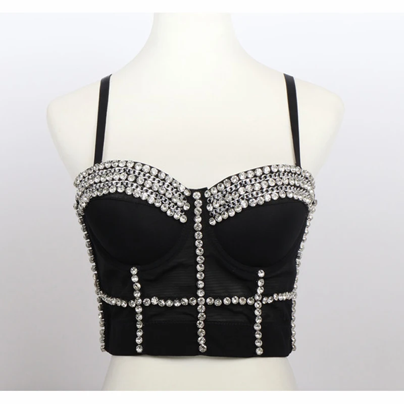 

2021 Summer New Women Top Sleeveless Vest Solid Color Sexy Bright Eyes Bra Fashion Party Club Vest Shoulder Strap Short Bra