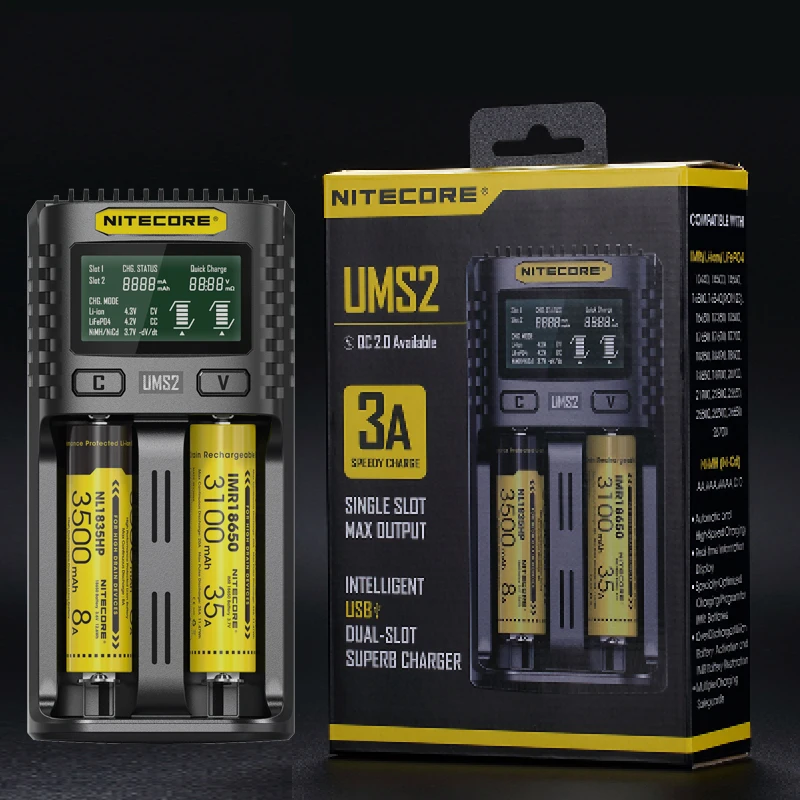 Оригинальное интеллектуальное зарядное устройство NITECORE UMS4 UMS2 4A USB для
