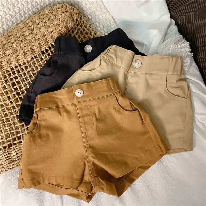 

Children's Summer Shorts baby kids Boys girls cotton handsome shorts baby boys solid versatile loose short pants fashion P4 430