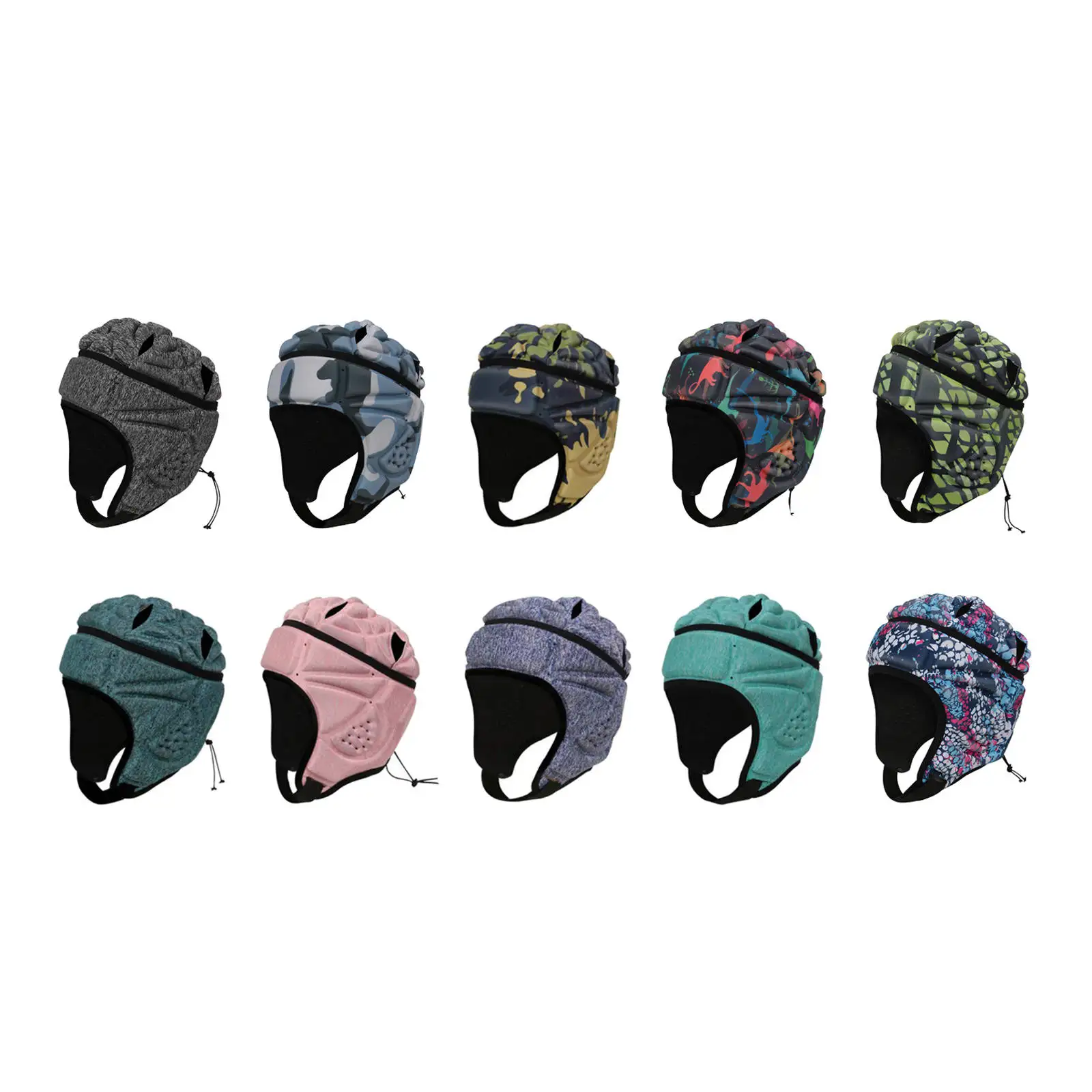 

Adjustable Rugby Helmet EVA Padded Headgear Football Goalkeeper Soft Head Protective Helmet Protector for Unisex Youth Adults