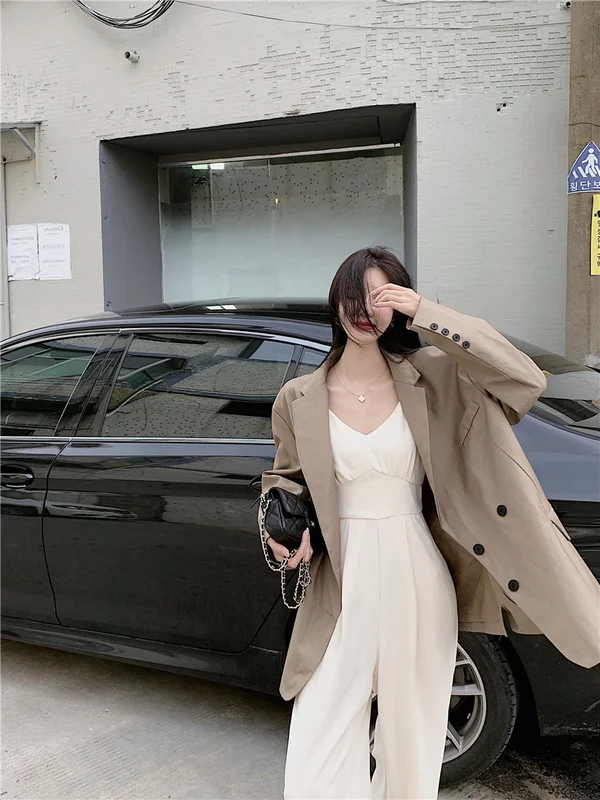 Экономичный осенне-зимний Нежный Стильный комбинезон на бретелях | Женская