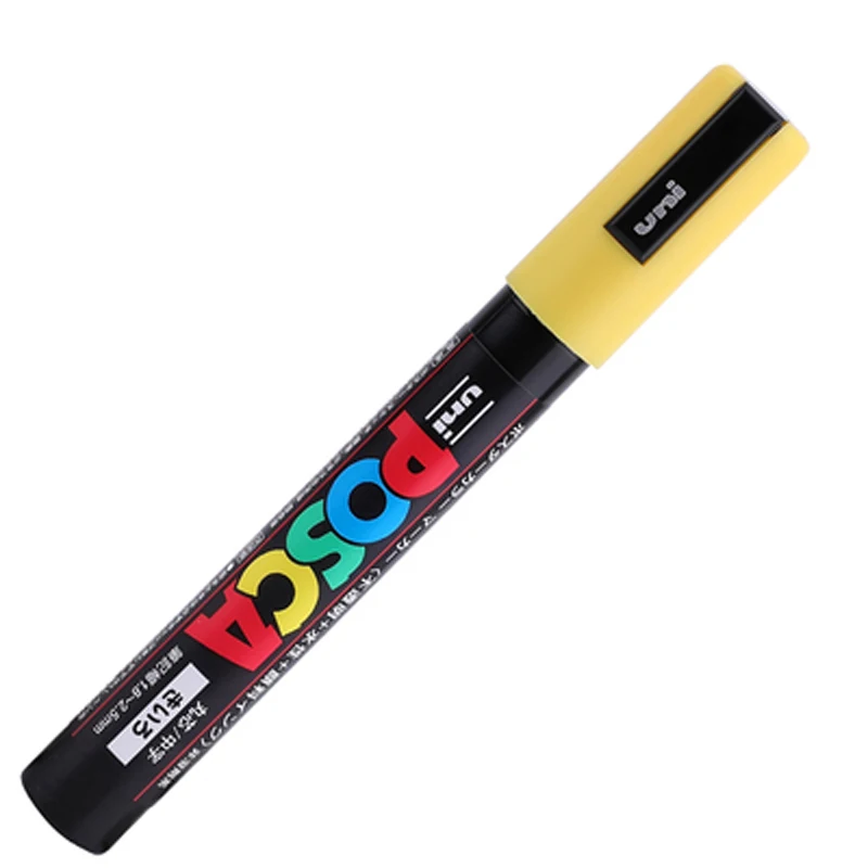 6/15 шт Uni Posca PC-5M Краска Маркер-средний Tip-1.8mm-2.5mm 17 цветов - Цвет: 6pcs Yellow