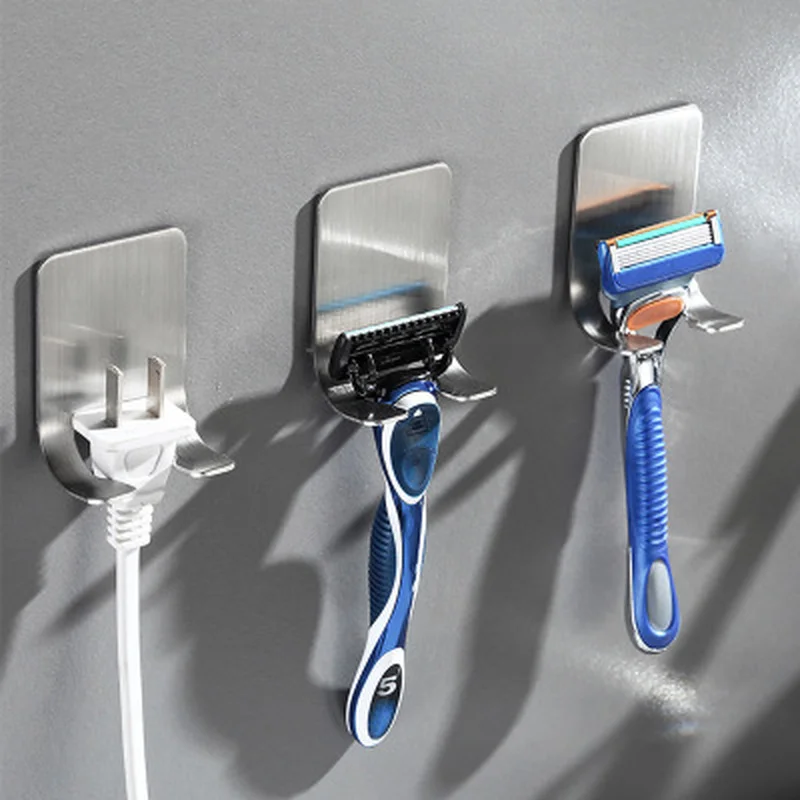 

Razor Holder Punch Free Storage Hook Wall Bathroom Razor Rack Men's Shaver Shelf Bracket Bathroom Accessories Household Items