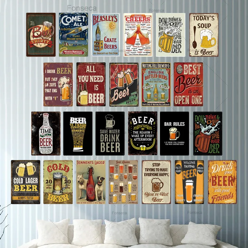 Металлические ретро плакаты таблички для украшения стен винтажные Плакаты бара
