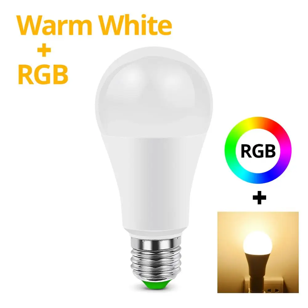 RGBWW Dimmable Smart Home Life LED light Bulb E27 15W RGBW Music Bluetooth 4.0 APP Control Smart lamp Compatible Android / IOS System - Цвет: RGBWW
