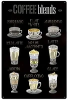 original vintage design coffee tin metal wall art signs coffee blends thick tinplate print poster wall decoration for coffee