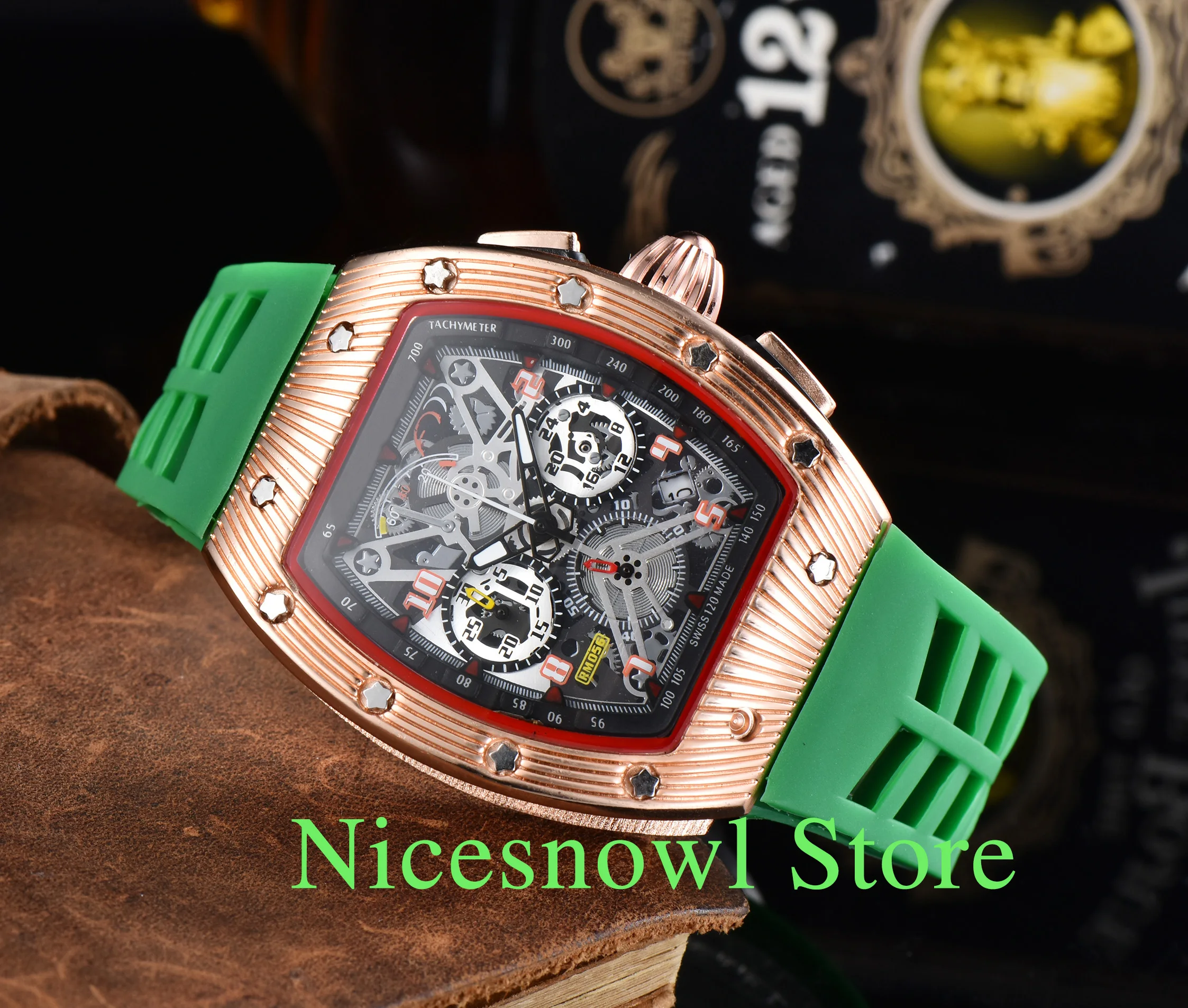 

New Top digite version Skeleton Dial All Fiber Pattern Case Japan Sapphire RM Mens Watches Rubber Designer Sport Watches