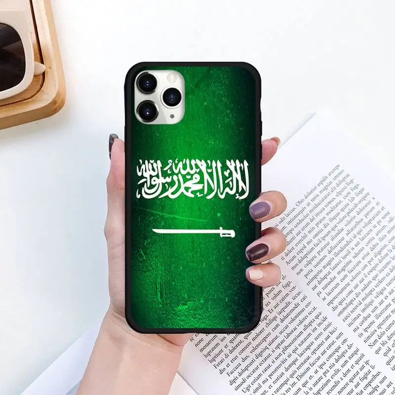 

Saudi Arabia flag design pattern Phone Cases for iPhone 11 12 pro XS MAX 8 7 6 6S Plus X 5S SE 2020 XR Luxury brand shell funda