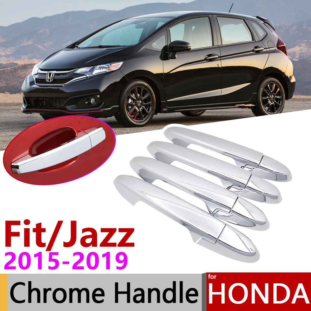 Роскошный хромированный чехол для ручки двери Honda FIT JAZZ MK3 2015 ~ 2019 аксессуары