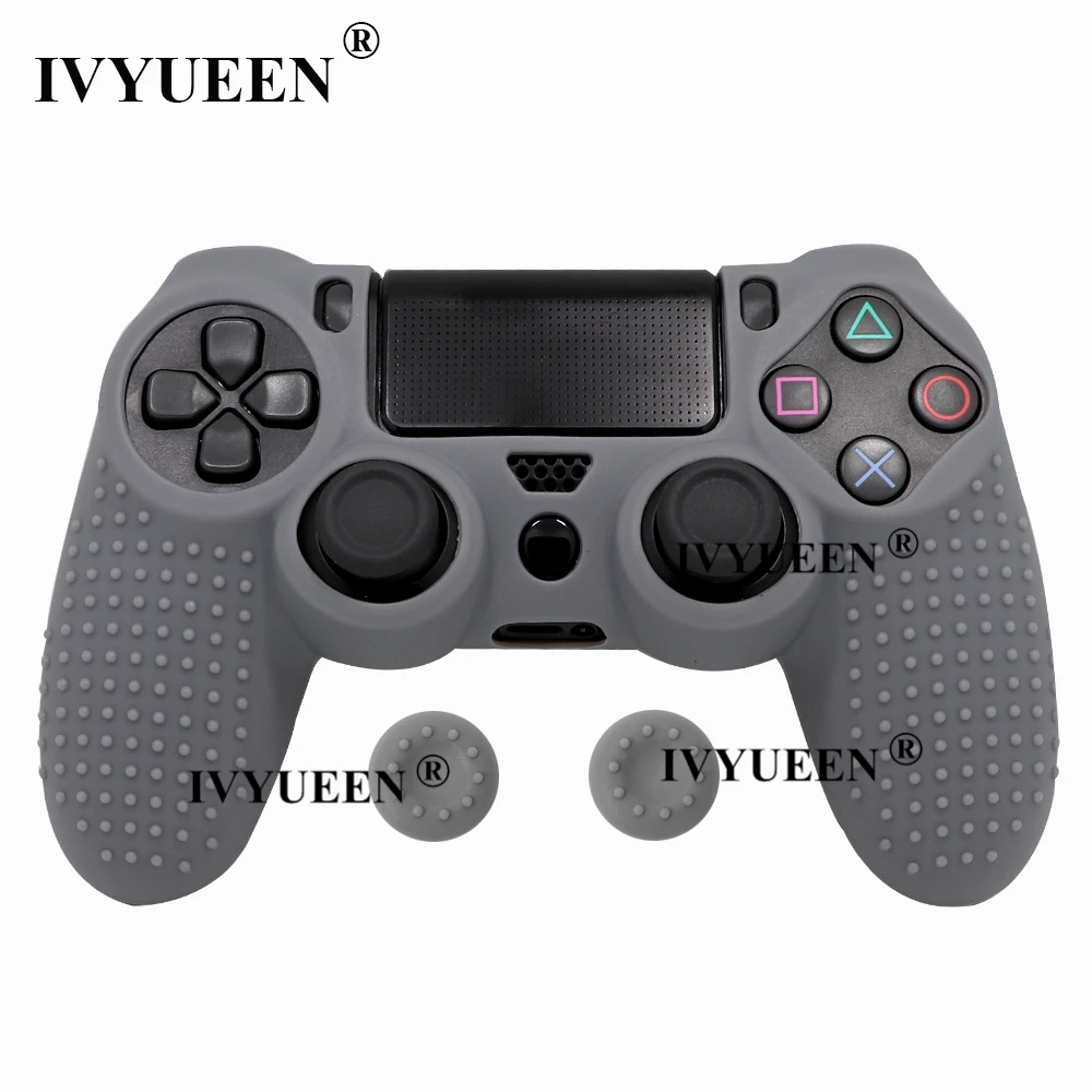 IVYUEEN силиконовый чехол с шипами для sony playstation 4 PS4 Pro тонкий контроллер защитный чехол для джойстика с 2 захватами для большого пальца