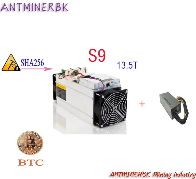 Майнер Antminer S9 13 5 T тыс./с с блоком питания 16 нм 1372 Вт отправка в течение 24 часов |